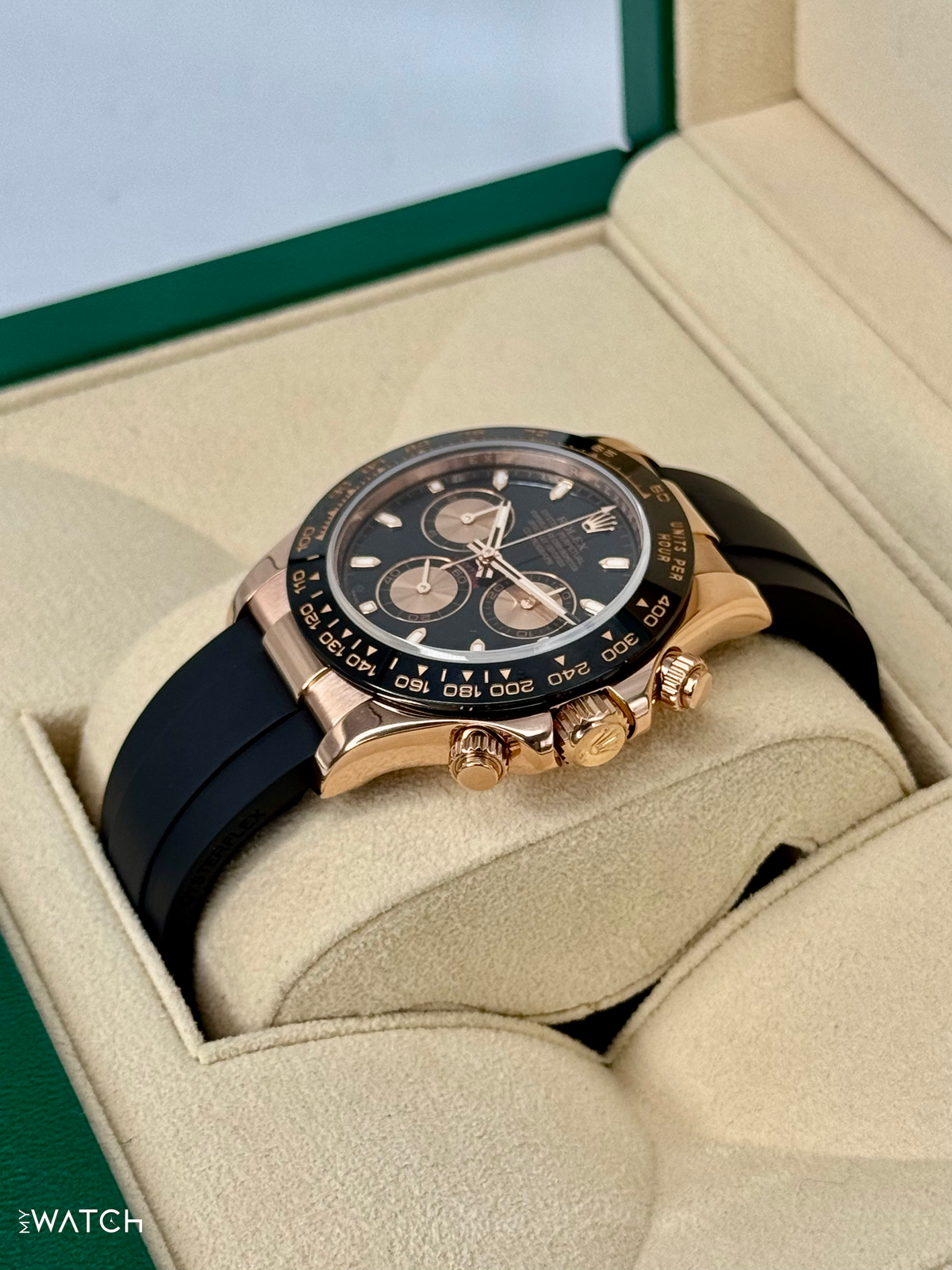 2024 CPO Rolex Daytona 40mm 116515LN Rose Gold Oysterflex Black Dial
