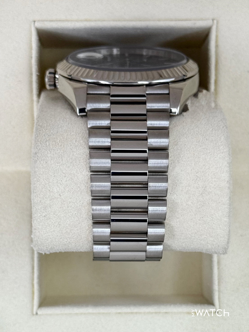 2020 Rolex Day-Date 40mm 228239 White Gold Rhodium Motif Dial