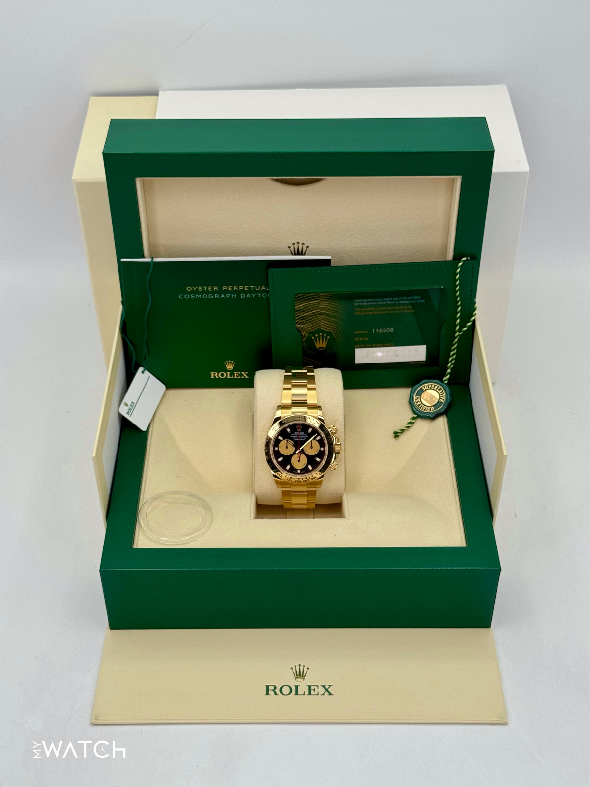 2023 Rolex Daytona "Paul Newman" 40mm 116508 Yellow Gold Black Dial