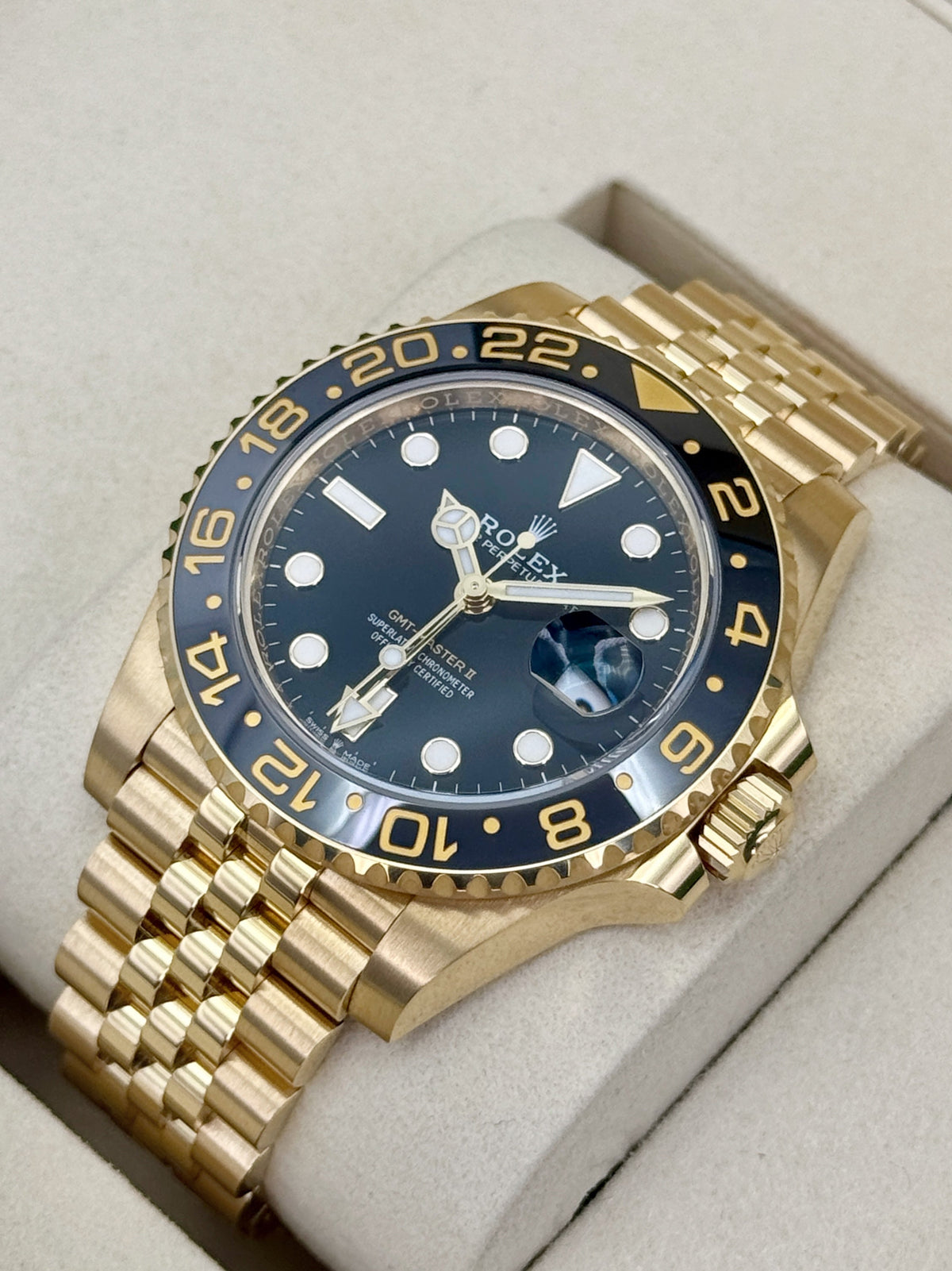 2026 Rolex GMT-Master II 40mm 126718GRNR Yellow Gold Jubilee Black Dial