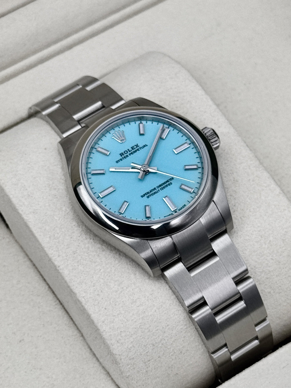 NEW 2026 Rolex Oyster Perpetual 31mm 277200 Turquoise Tiffany Blue Dial