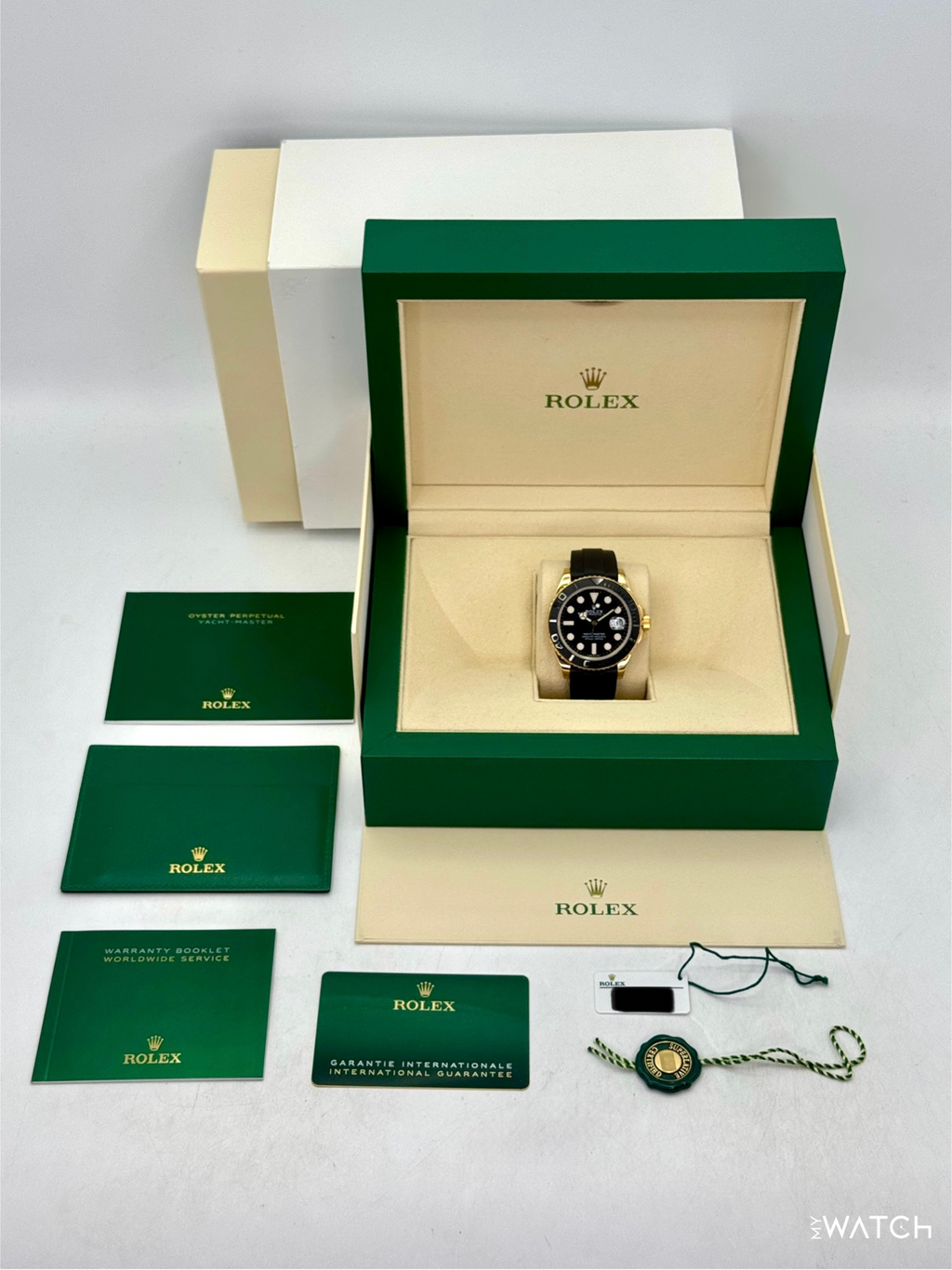 2022 Rolex Yacht-Master 42mm 226658 Gold Oysterflex Black Dial