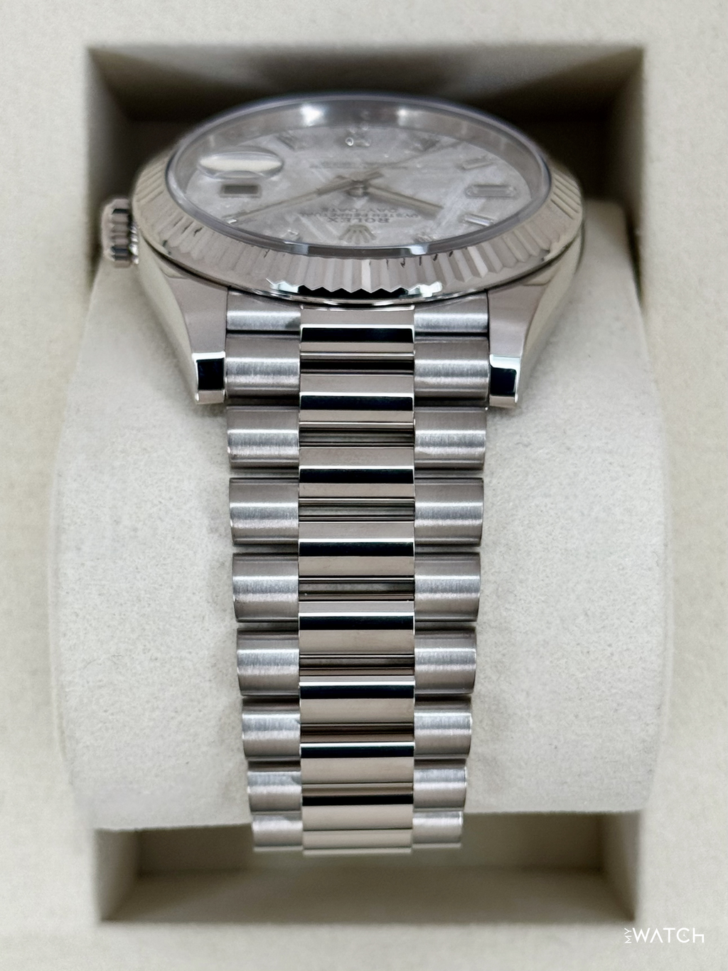 NEW 2026 Rolex Day-Date 40mm 228239 White Gold Meteorite Diamond Dial