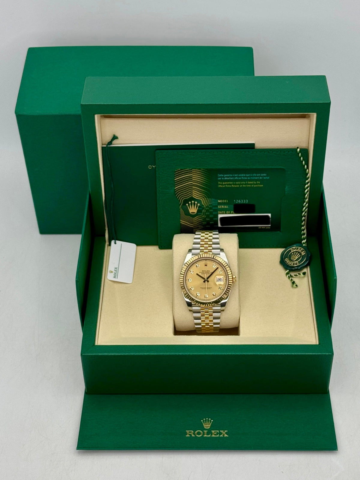 2025 Rolex Datejust 41mm 126333 Two-Tone Jubilee Champagne Diamond Dial