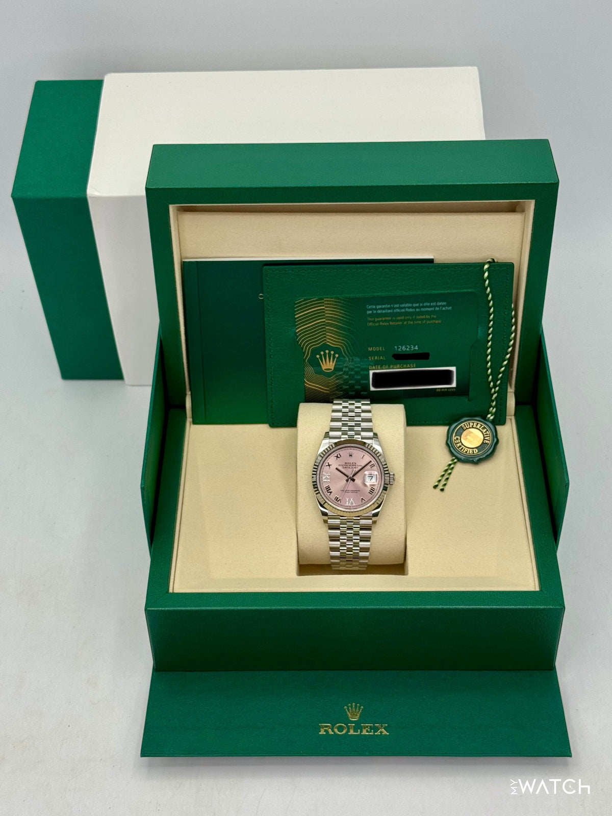 NEW 2026 Rolex Datejust 36mm 126234 Stainless Steel Jubilee Pink Diamond Dial