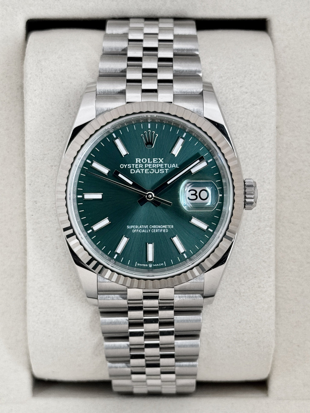 NEW 2026 Rolex Datejust 36mm 126234 Stainless Steel Jubilee Mint Green Dial