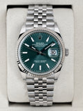 NEW 2026 Rolex Datejust 36mm 126234 Stainless Steel Jubilee Mint Green Dial