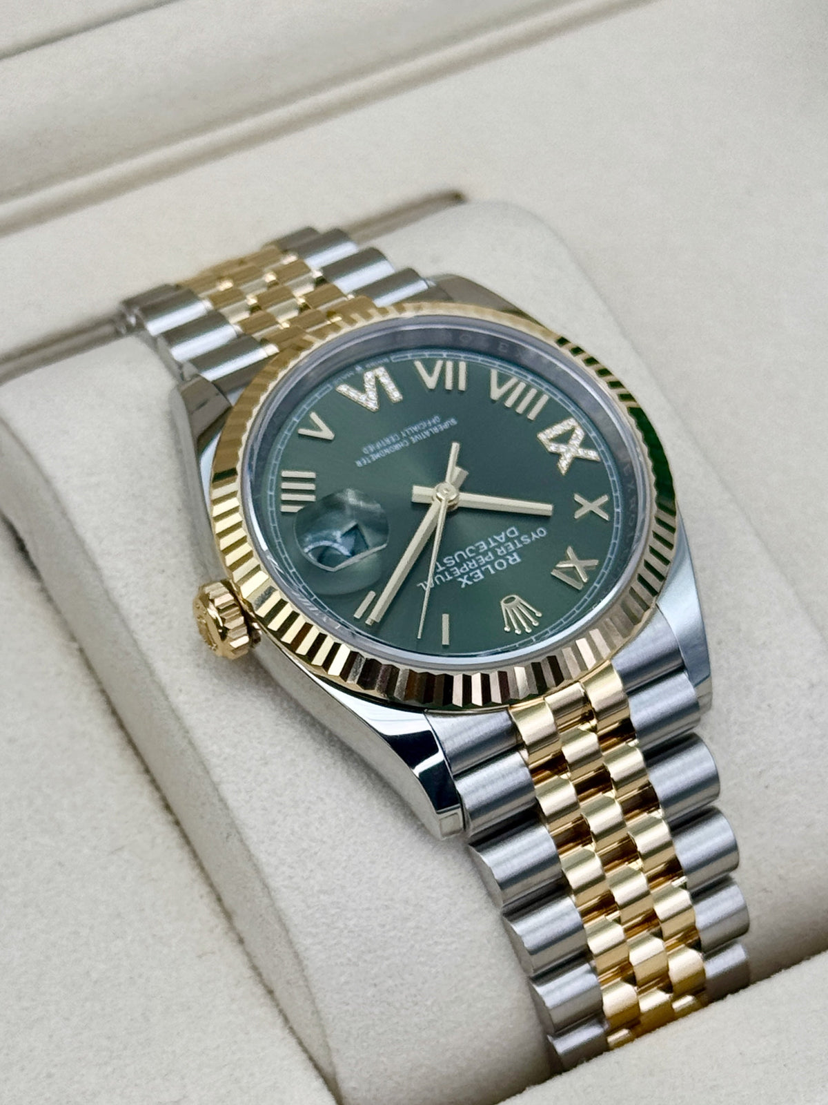 NEW 2026 Rolex Datejust 36mm 126233 Two-Tone Jubilee Green Diamond Dial