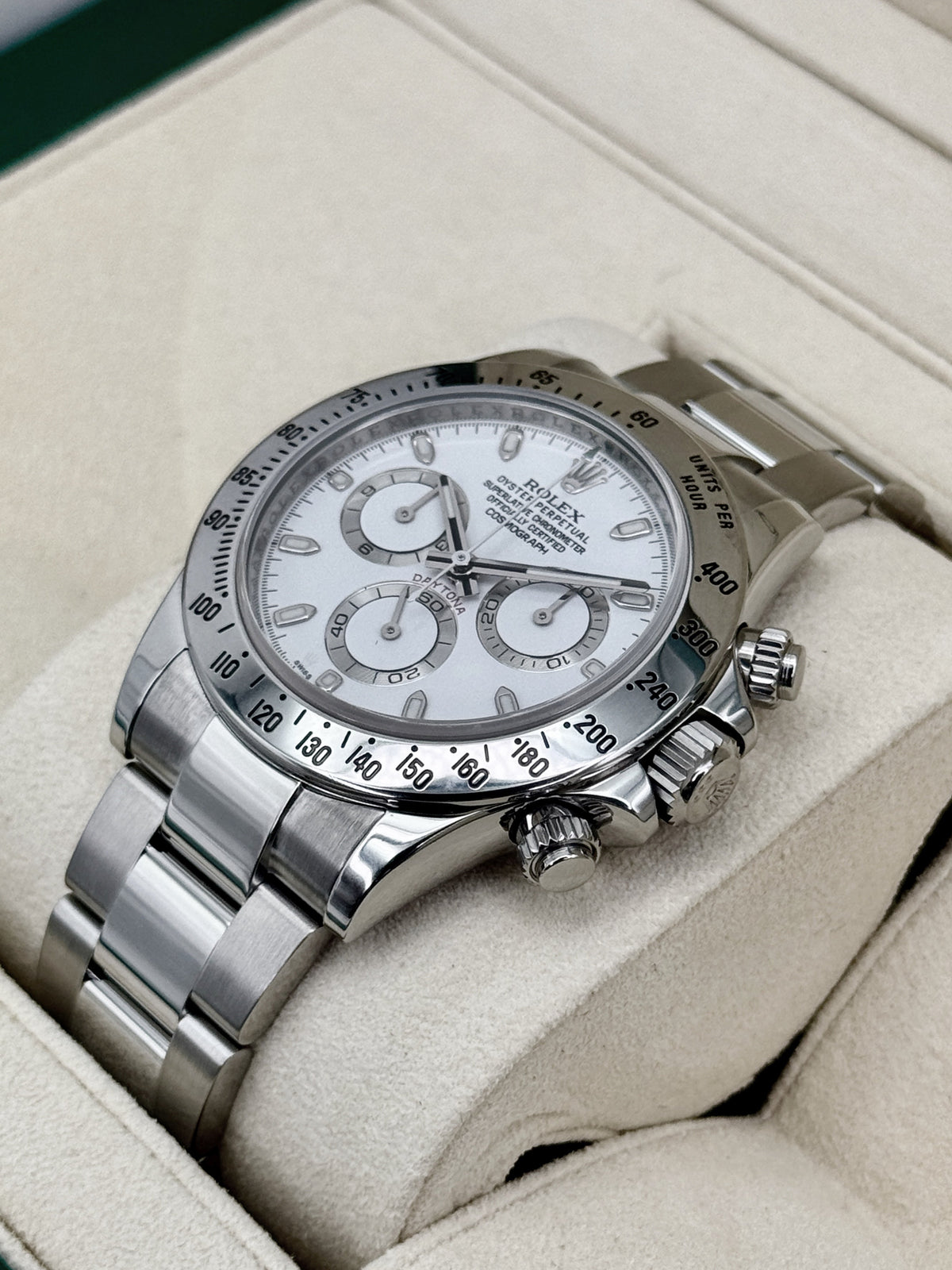 2015 Rolex Daytona 40mm 116520 Stainless Steel White Dial