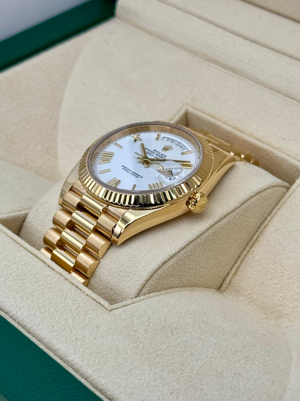 2022 Rolex Day-Date 40mm 228238 Presidential White Dial