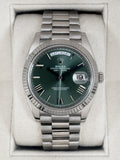 2020 Rolex Day-Date 40mm 228239 Presidential White Gold Olive Green Dial
