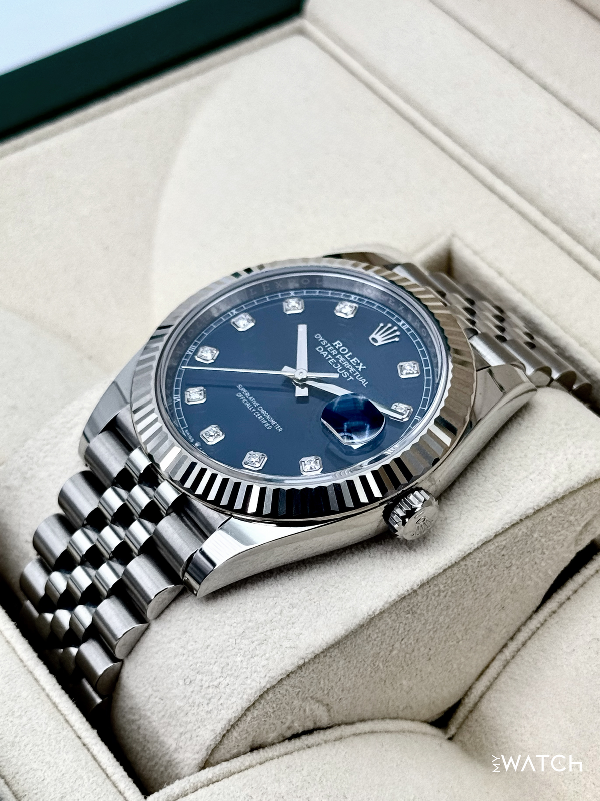 2020 Rolex Datejust 41mm 126334 Stainless Steel Jubilee Blue Diamond Dial