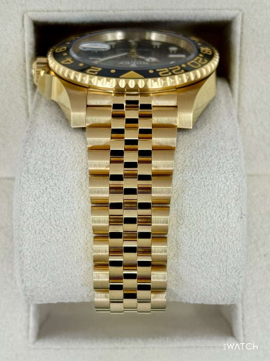 2023 Rolex GMT-Master II 40mm 126718GRNR Yellow Gold Jubilee Black Dial