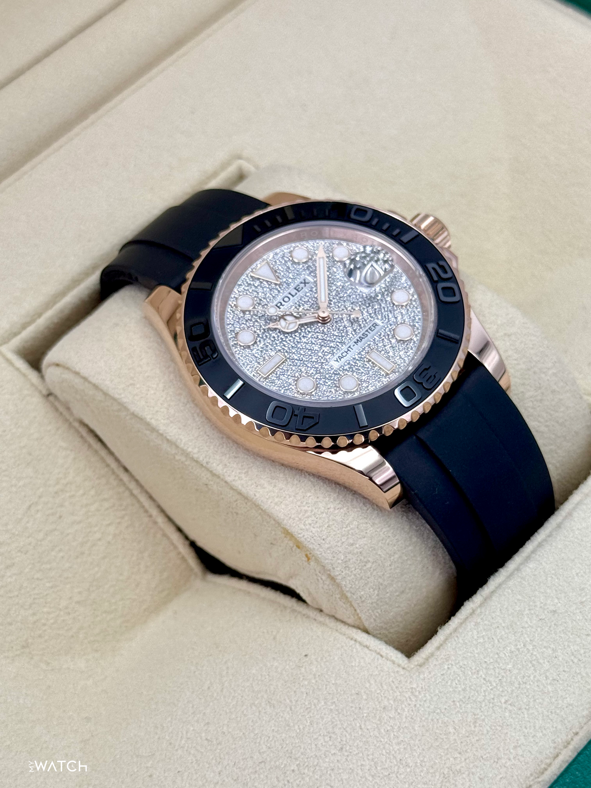 2023 Rolex Yacht-Master 40mm 126655 Rose Gold Diamond Paved Dial