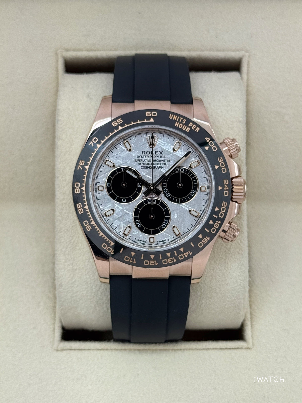 2022 Rolex Daytona 40mm 116515LN Rose Gold Oysterflex Meteorite Dial