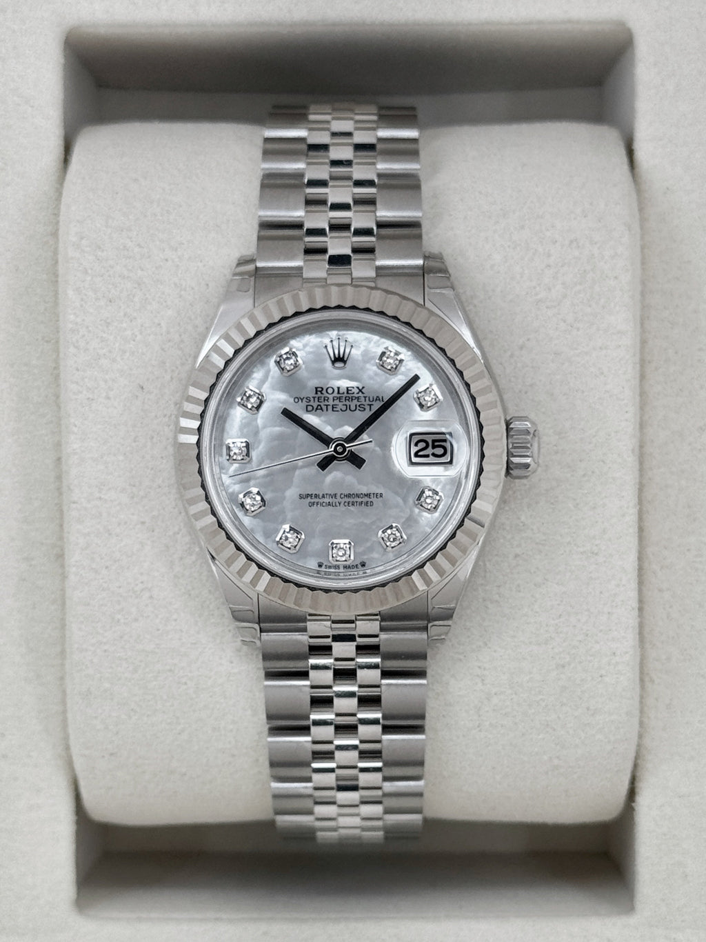 NEW 2026 Rolex Lady Datejust 28mm 279174 Mother of Pearl Diamond Dial
