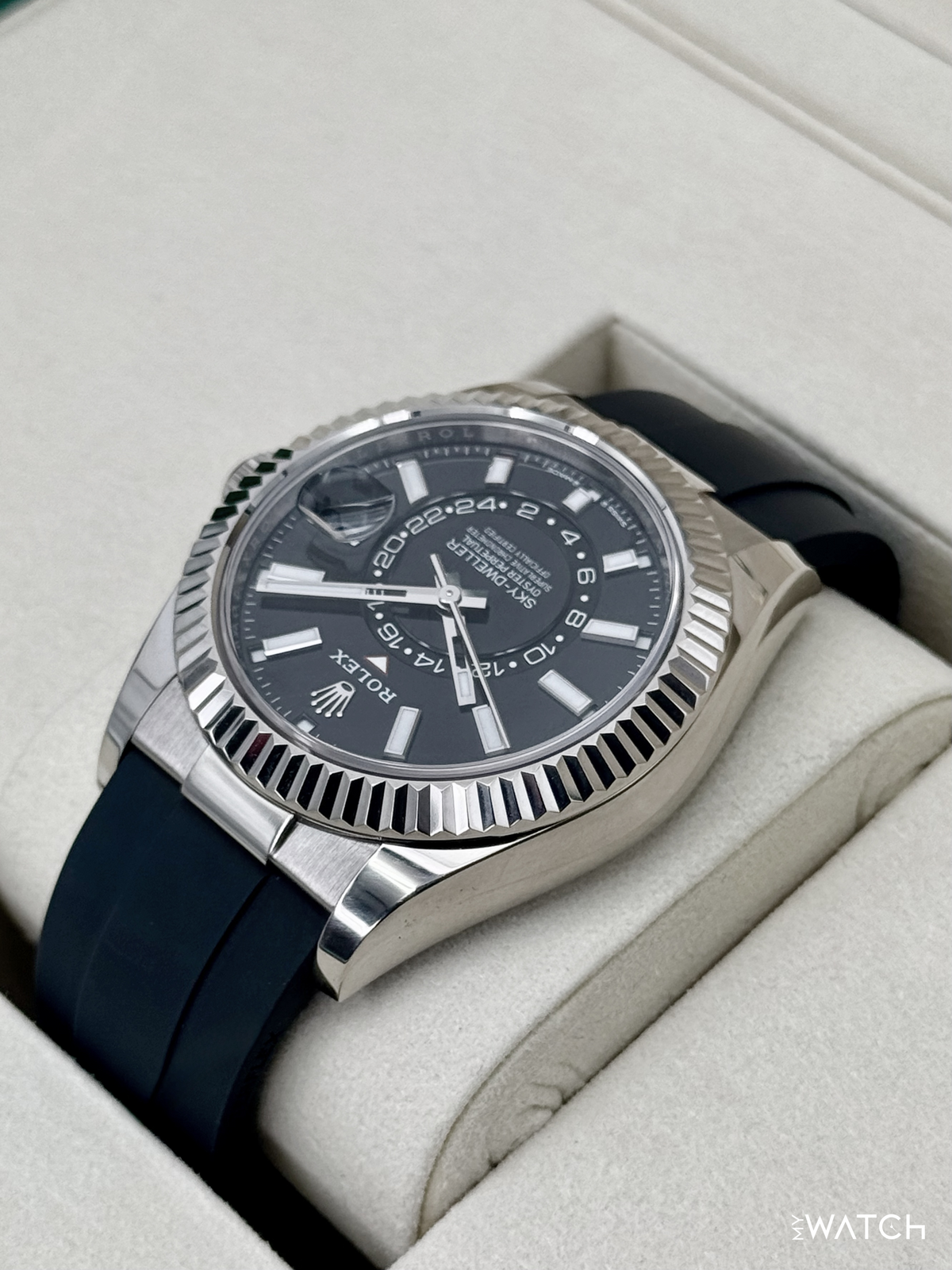 2025 Rolex Sky-Dweller 42mm 336239 White Gold Oysterflex Black Dial