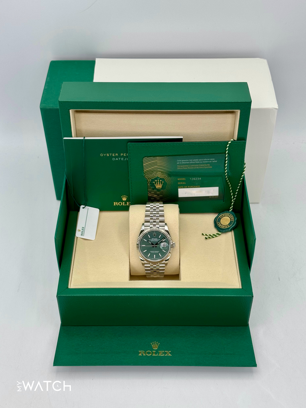 NEW 2025 Rolex Datejust 36mm 126234 Jubilee Green Dial