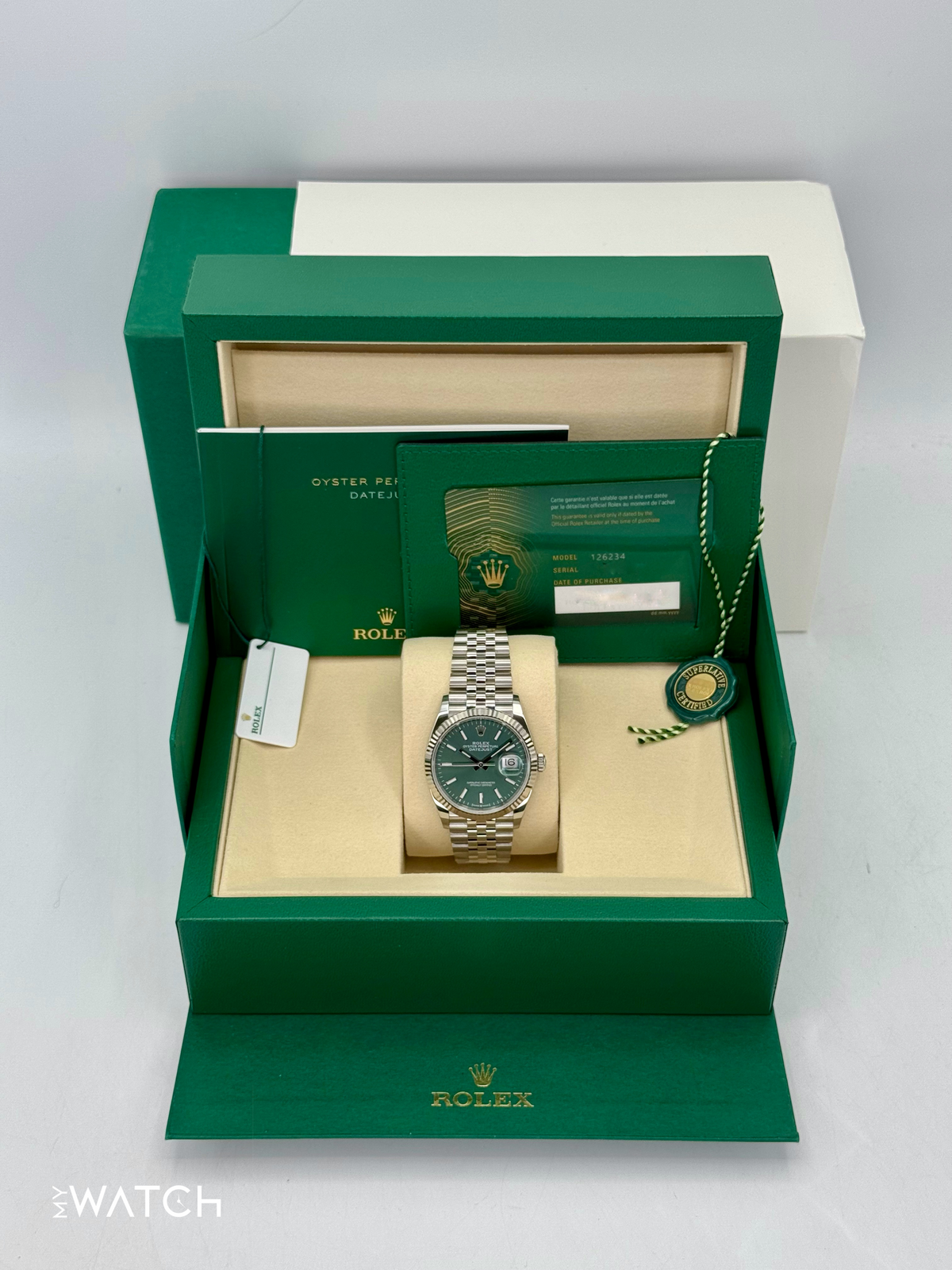 NEW 2025 Rolex Datejust 36mm 126234 Jubilee Green Dial