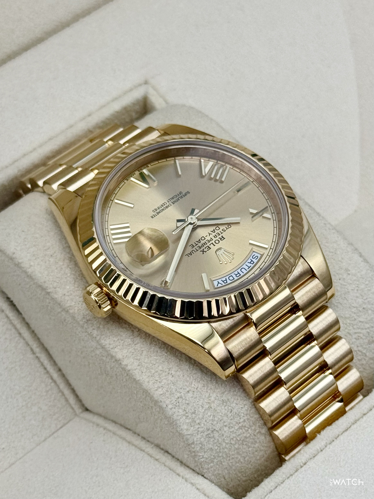 2021 Rolex Day-Date 40mm 228238 Presidential Yellow Gold Champagne Dial