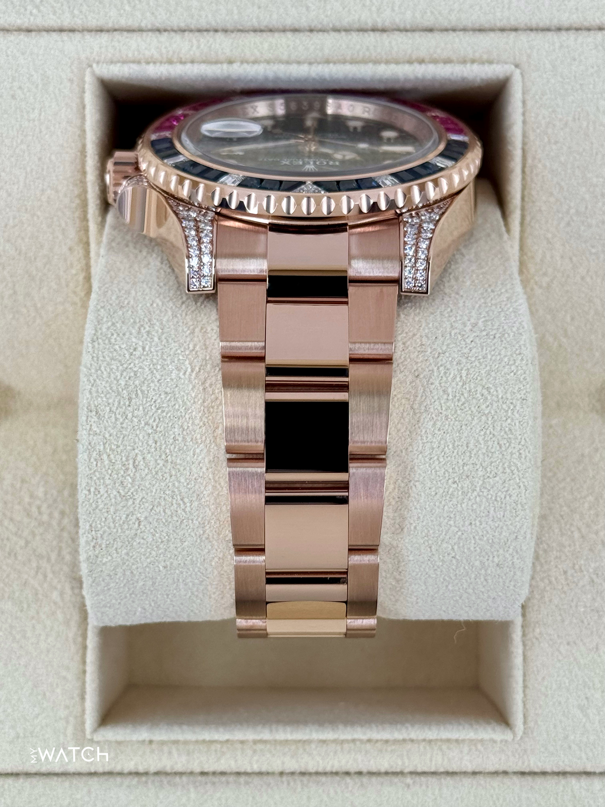NOS 2021 Rolex GMT-Master II 40mm 126755SARU Pepsi Rose Gold Sapphire Ruby