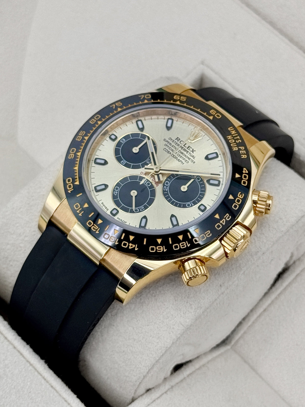 2022 Rolex Daytona 40mm 116518LN Yellow Gold Oysterflex Champagne Pikachu Dial