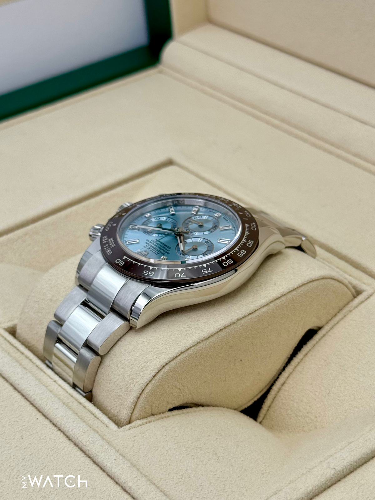 2022 Rolex Daytona 40mm 116506 Platinum Ice Blue Diamond Baguette Dial