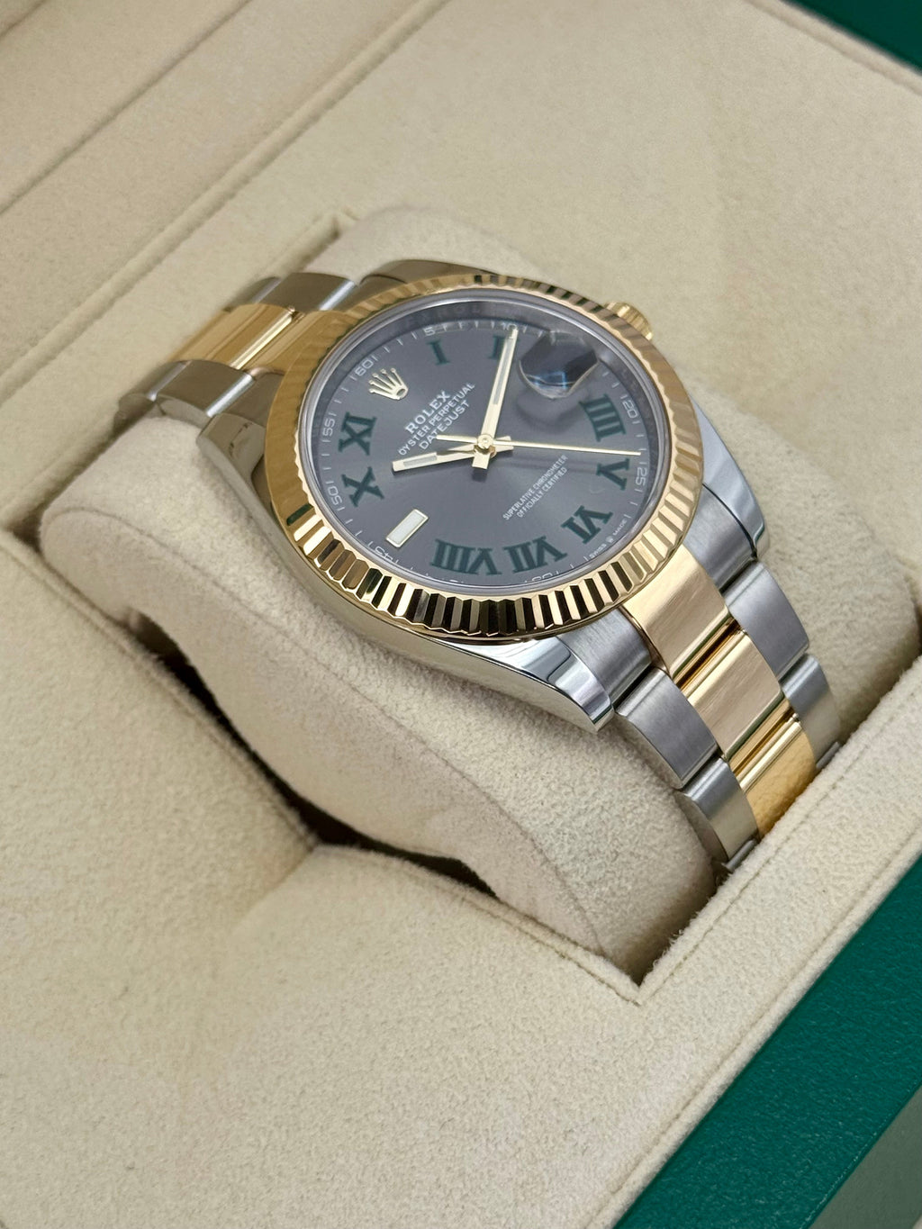 2022 Rolex Datejust 41mm 126333 Two-Tone Oyster Wimbledon Dial