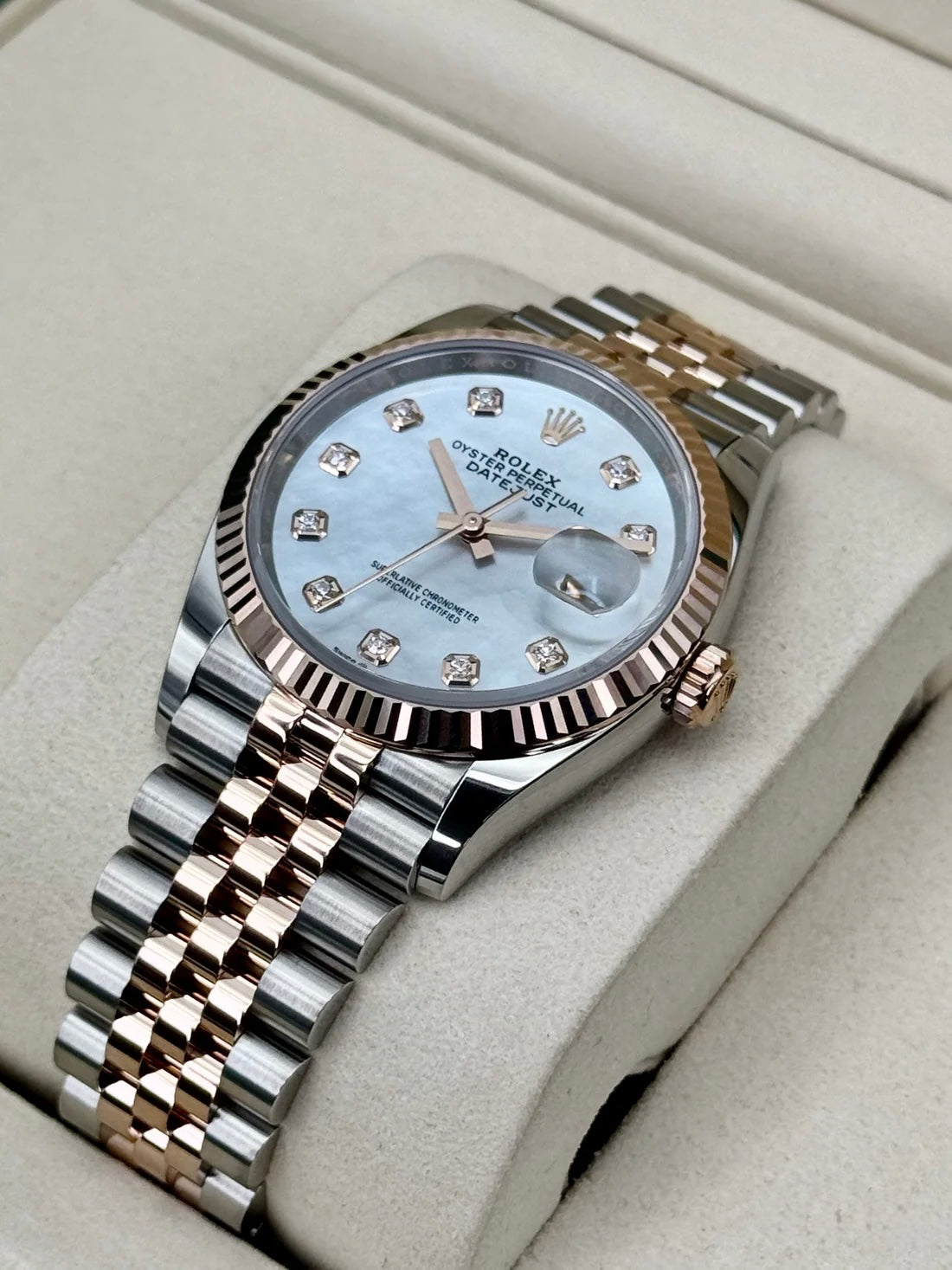 NEW 2026 Rolex Datejust 36mm 126231 Two-Tone Jubilee Mother of Pearl Diamond Dial