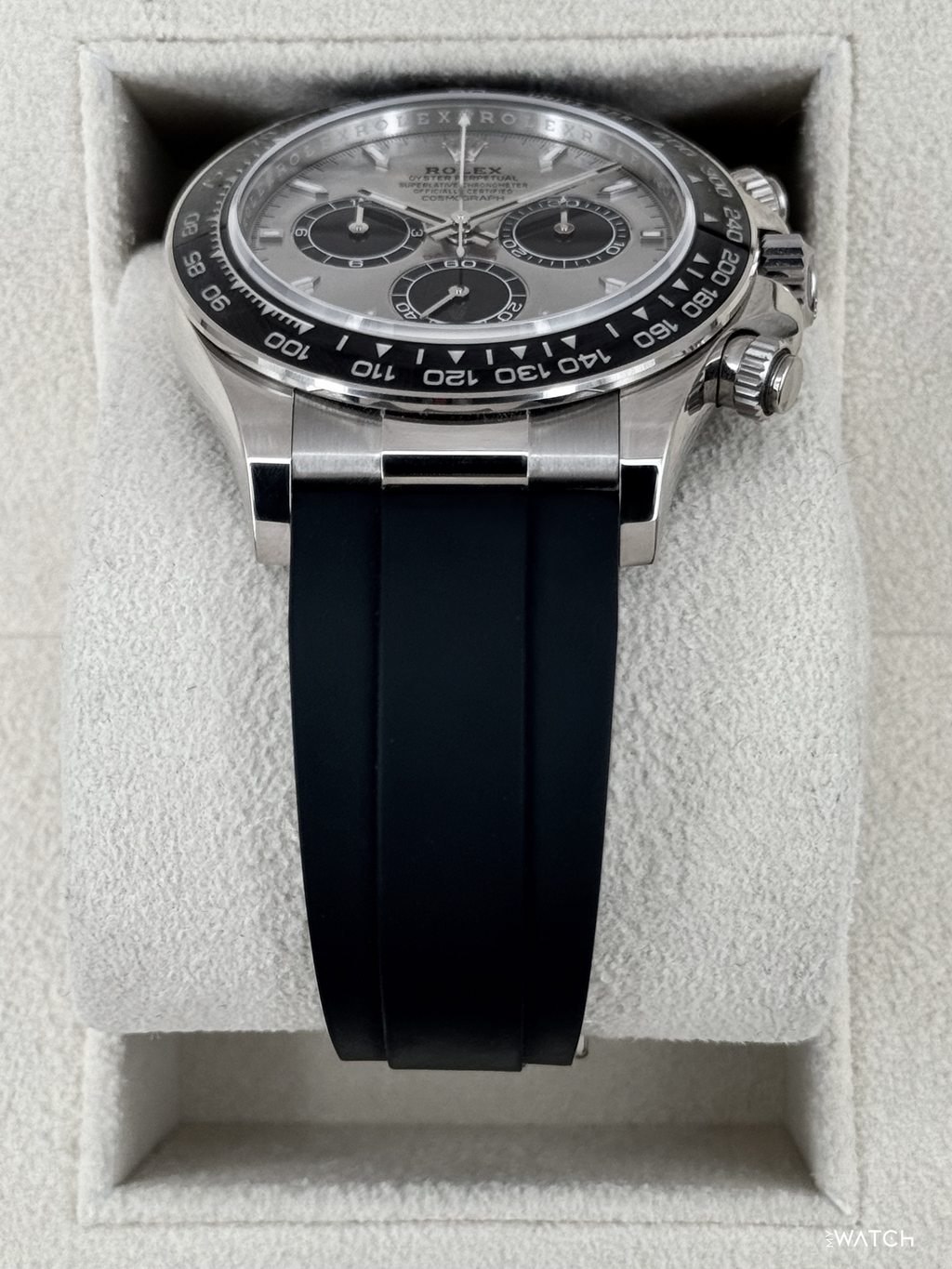 2024 Rolex Daytona 40mm 126519LN White Gold Oysterflex Silver Ghost Dial