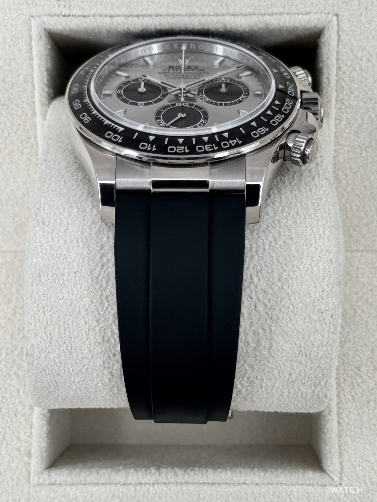2024 Rolex Daytona 40mm 126519LN White Gold Oysterflex Silver Ghost Dial