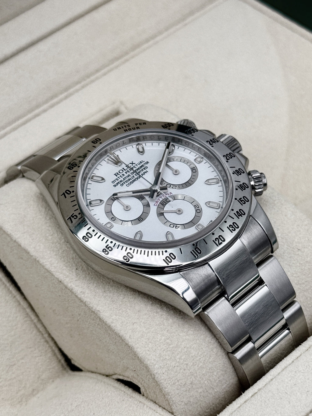 2015 Rolex Daytona 40mm 116520 Stainless Steel White Dial