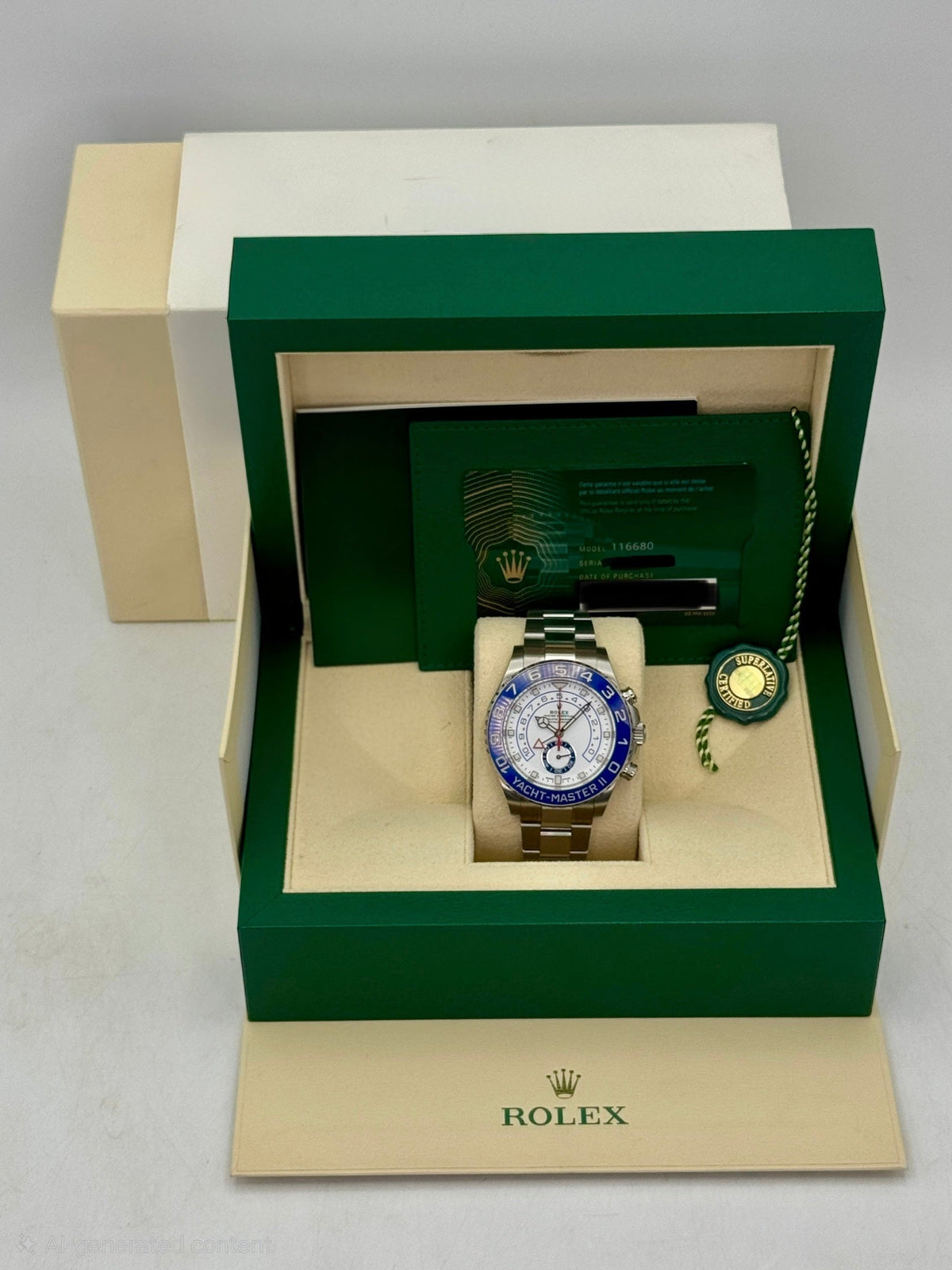 2022 Rolex Yacht-Master II 44mm 116680 Stainless Steel White Dial