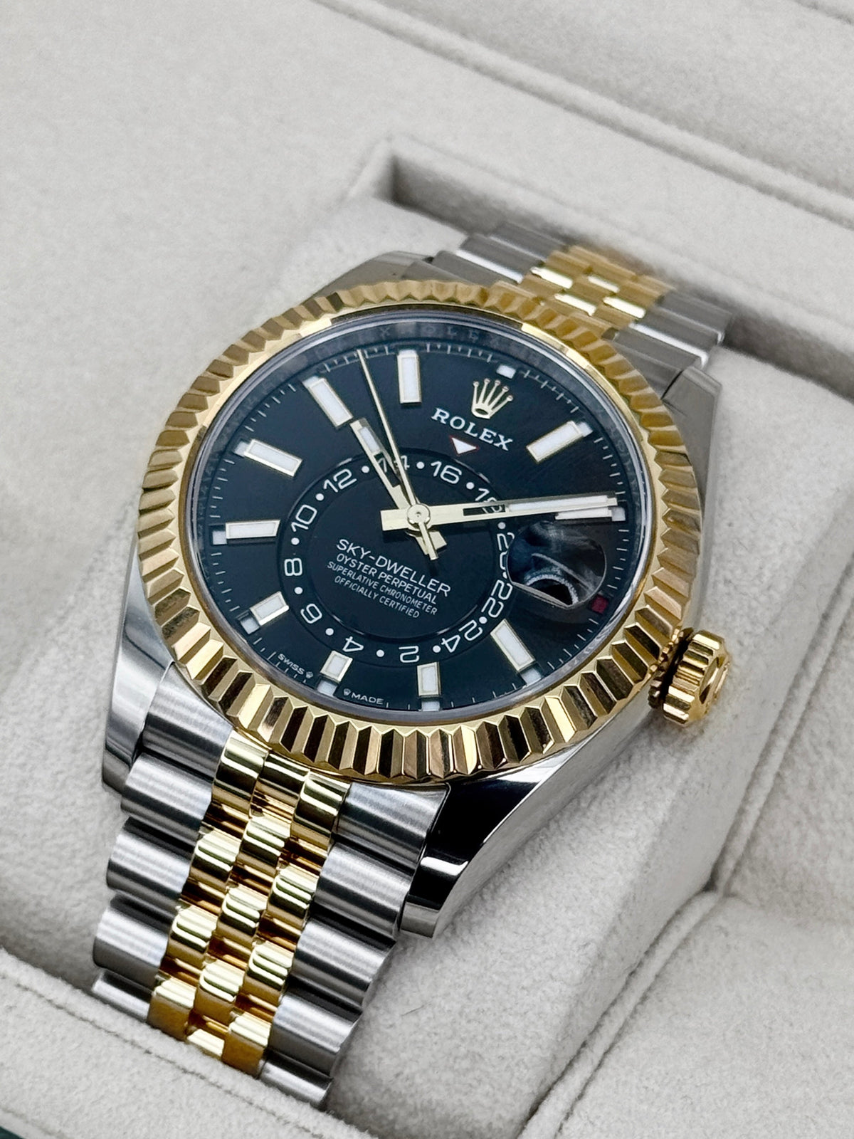 2025 Rolex Sky-Dweller 42mm 336933 Two-Tone Jubilee Black Dial