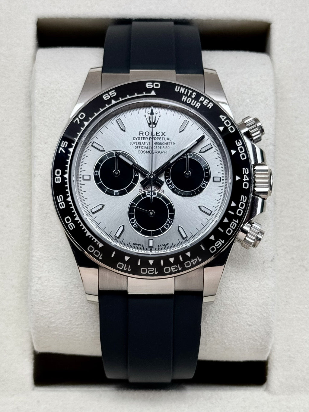 2026 Rolex Daytona 40mm 126519LN White Gold Oysterflex Silver Ghost Dial