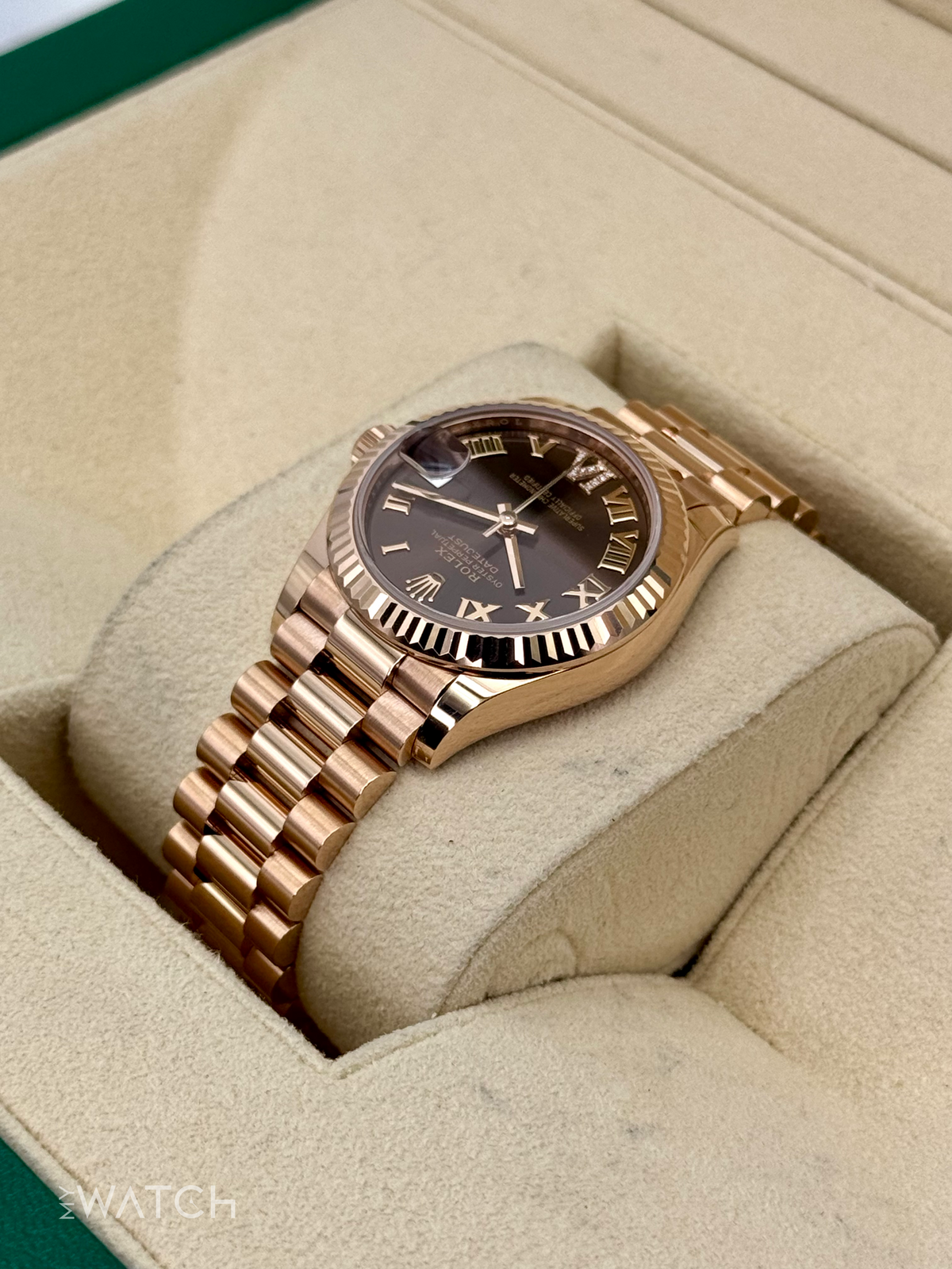 2022 Rolex Datejust 31mm 278275 Rose Gold Chocolate Diamond Dial