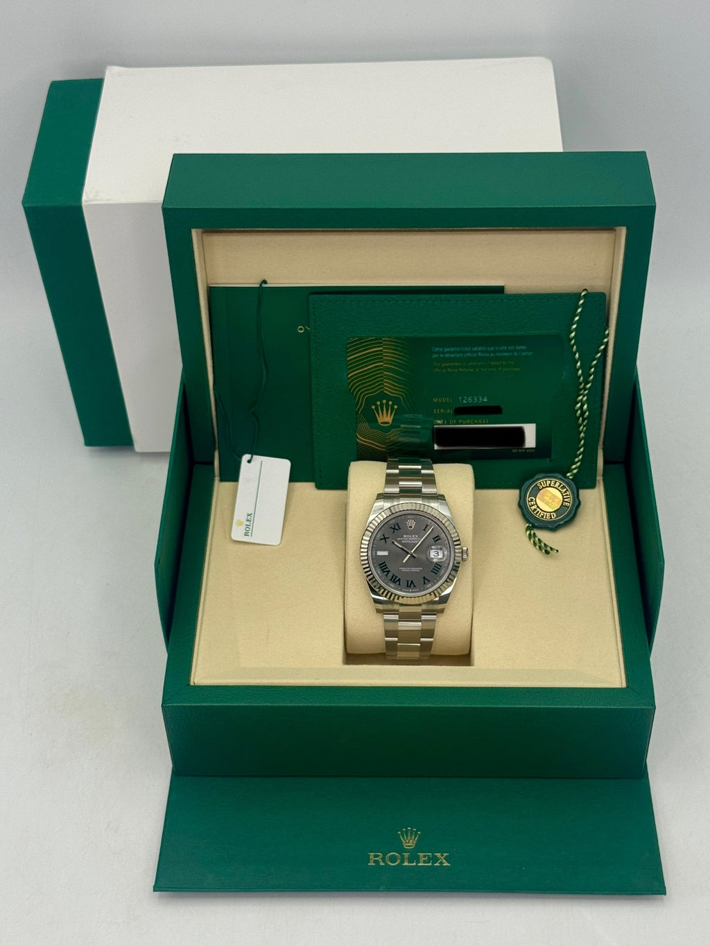 NEW 2026 Rolex Datejust 41mm 126334 Stainless Steel Oyster Wimbledon Dial (STICKERED)