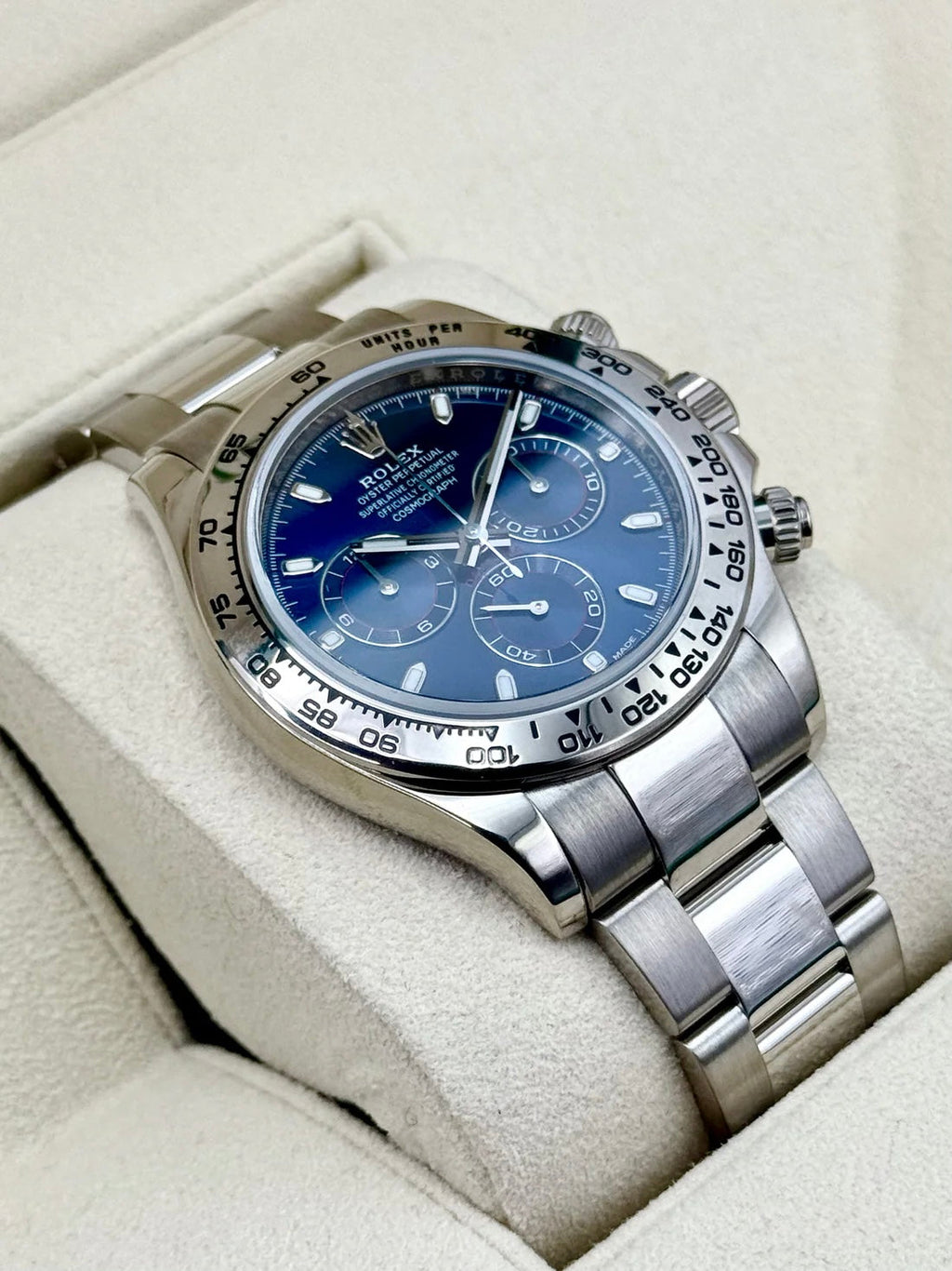 2019 Rolex Daytona 40mm 116509 White Gold Blue Dial