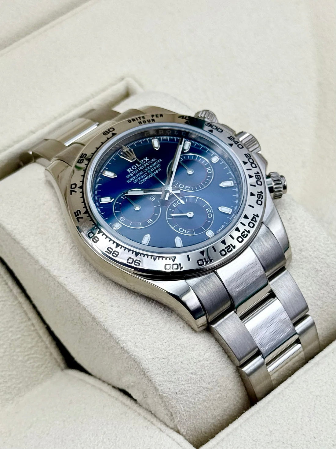 2019 Rolex Daytona 40mm 116509 White Gold Blue Dial