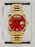 Rolex Day-Date 36mm 128238 Presidential Carnelian Diamond Dial