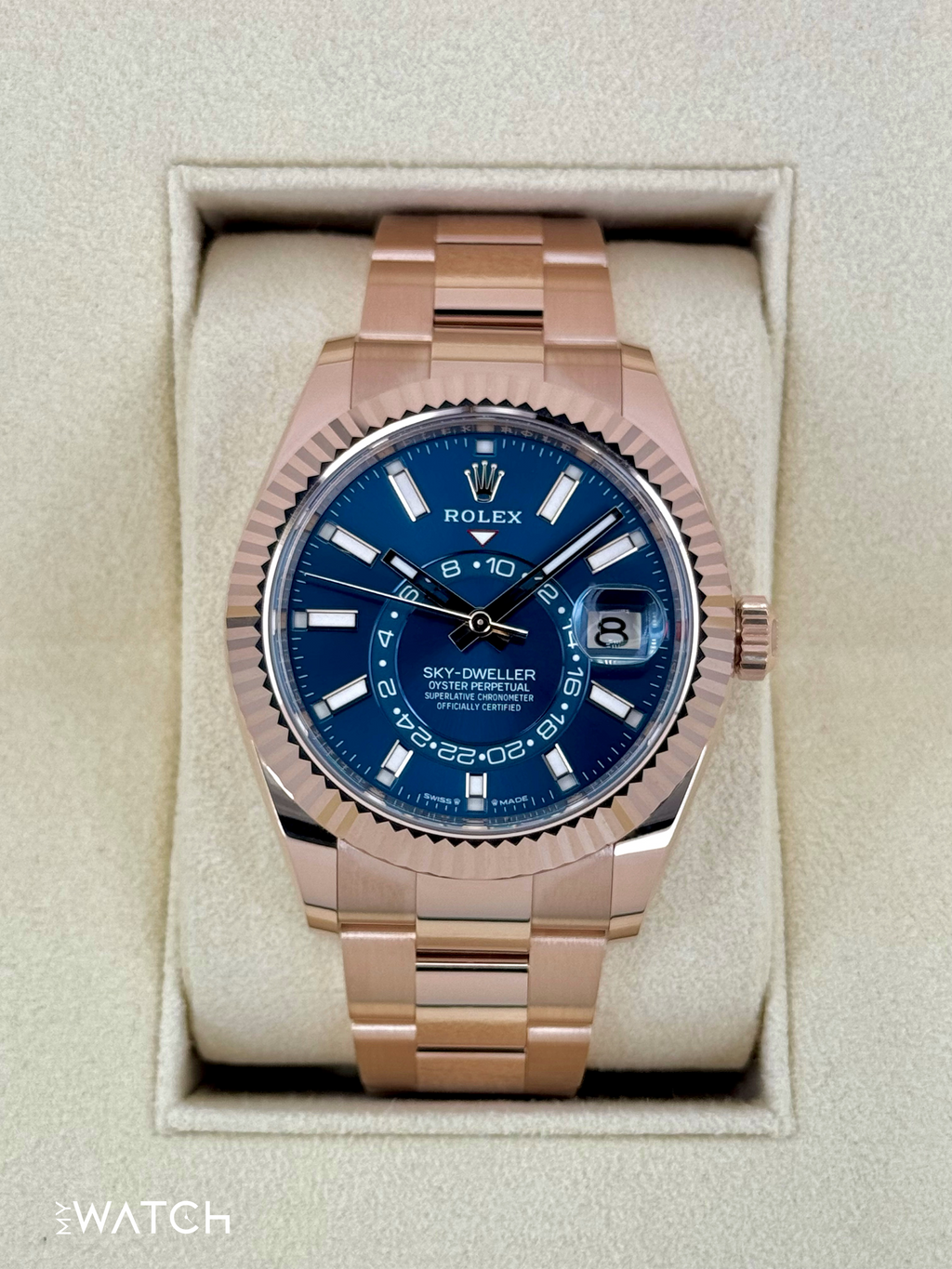 NEW 2026 Rolex Sky-Dweller 42mm 336935 Rose Gold Oyster Blue Dial