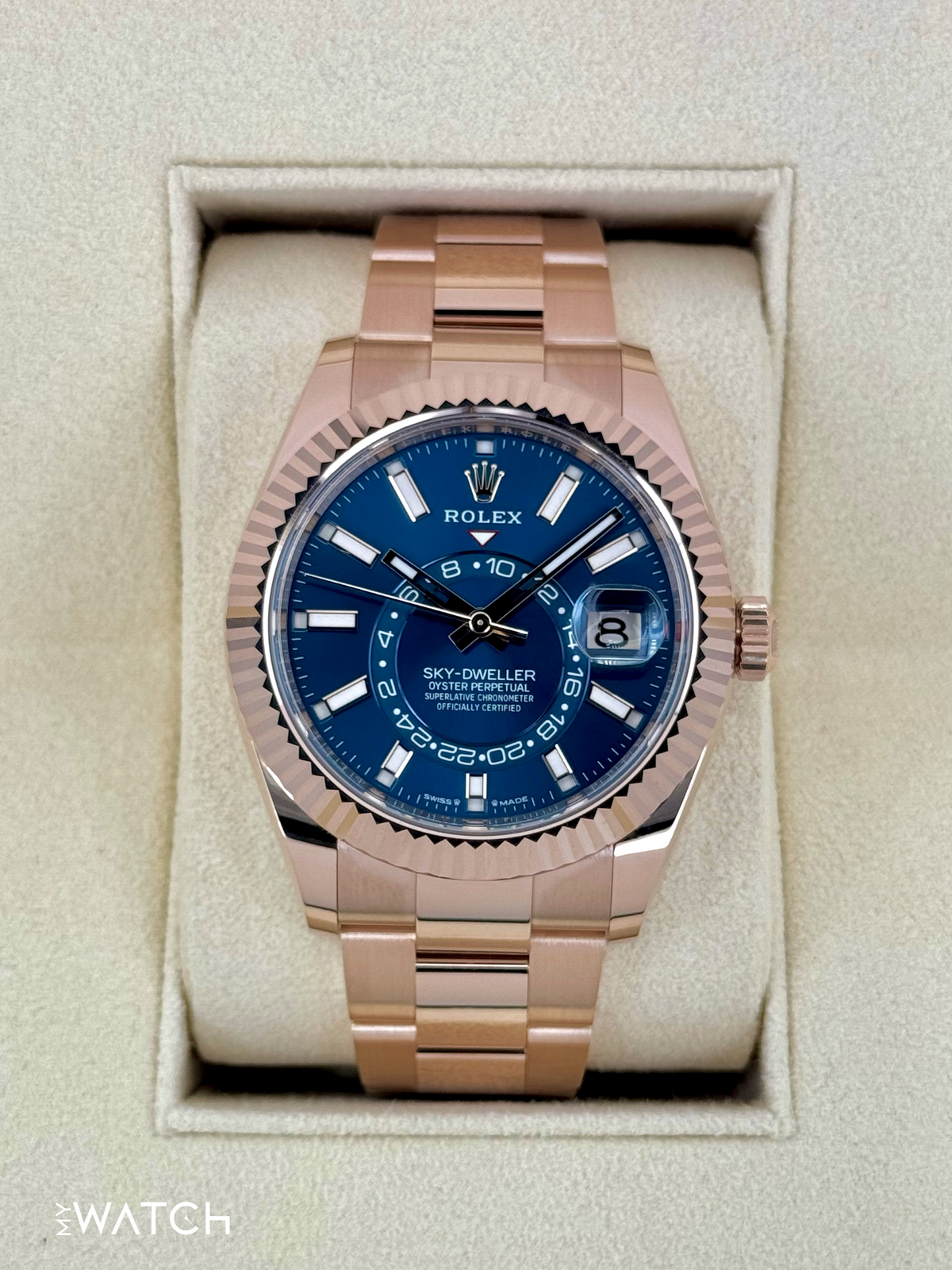 NEW 2026 Rolex Sky-Dweller 42mm 336935 Rose Gold Oyster Blue Dial