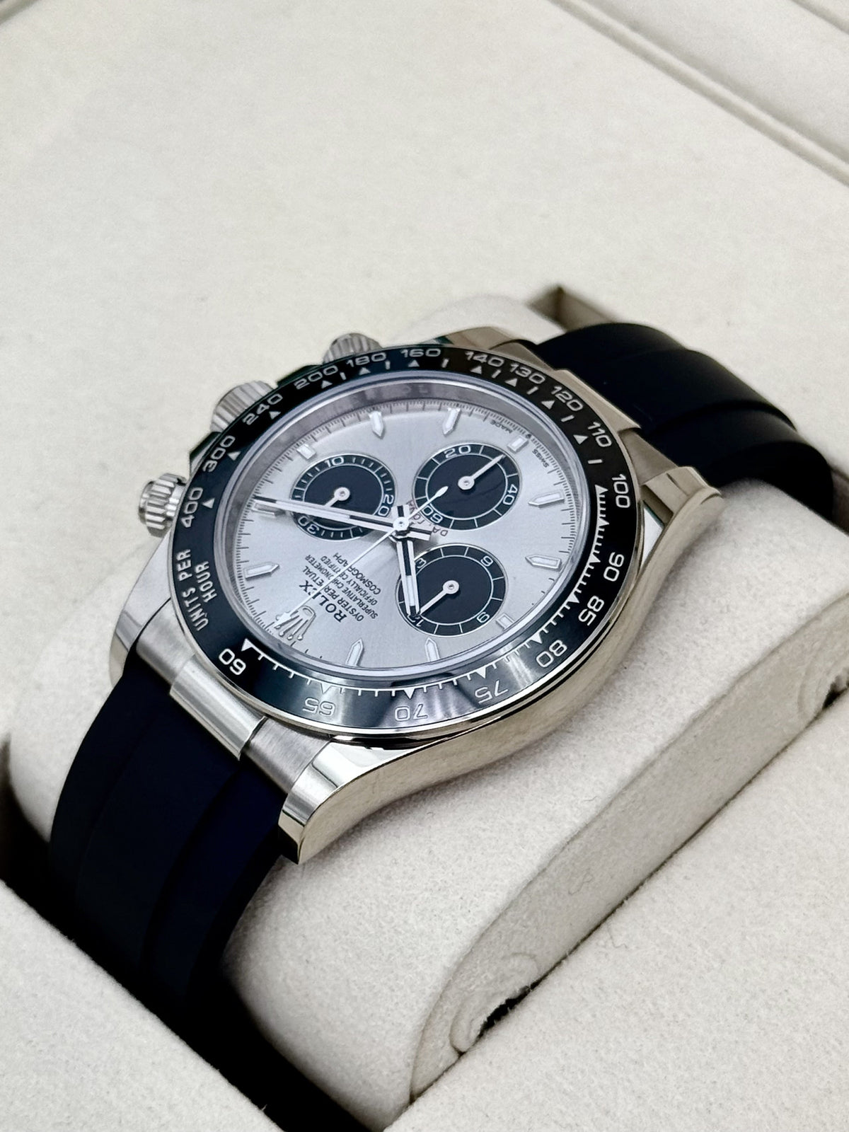 2026 Rolex Daytona 40mm 126519LN White Gold Oysterflex Silver Ghost Dial