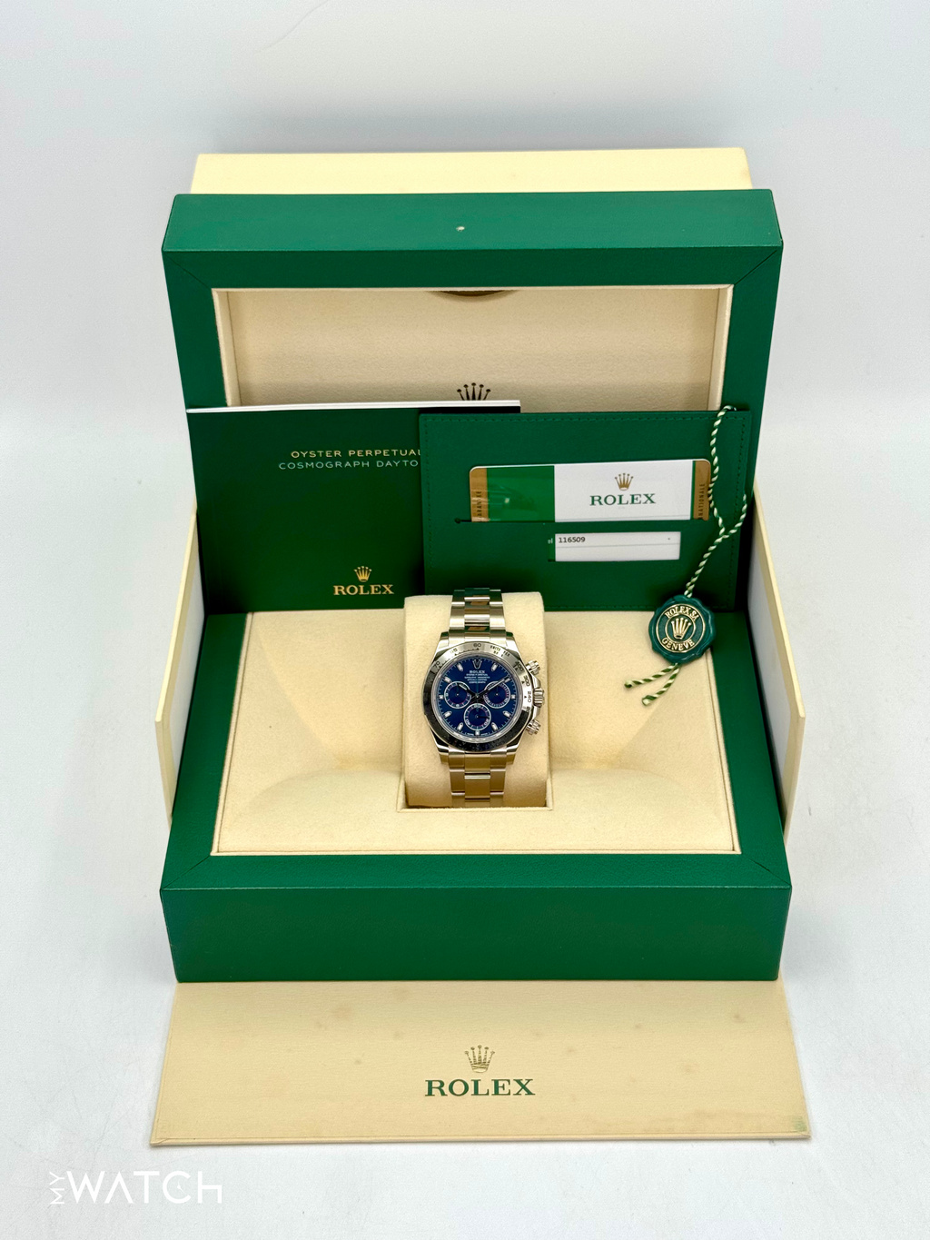 2019 Rolex Daytona 40mm 116509 White Gold Blue Dial