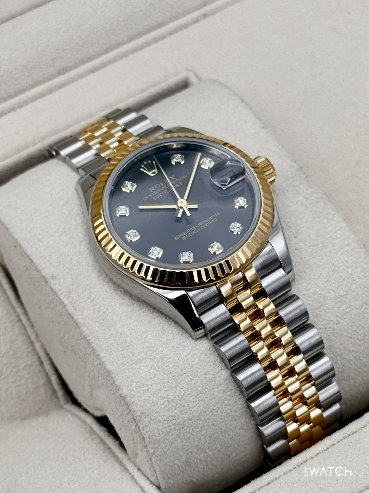 2021 Rolex Datejust 31mm 278273 Two-Tone Jubilee Dark Grey Diamond Dial