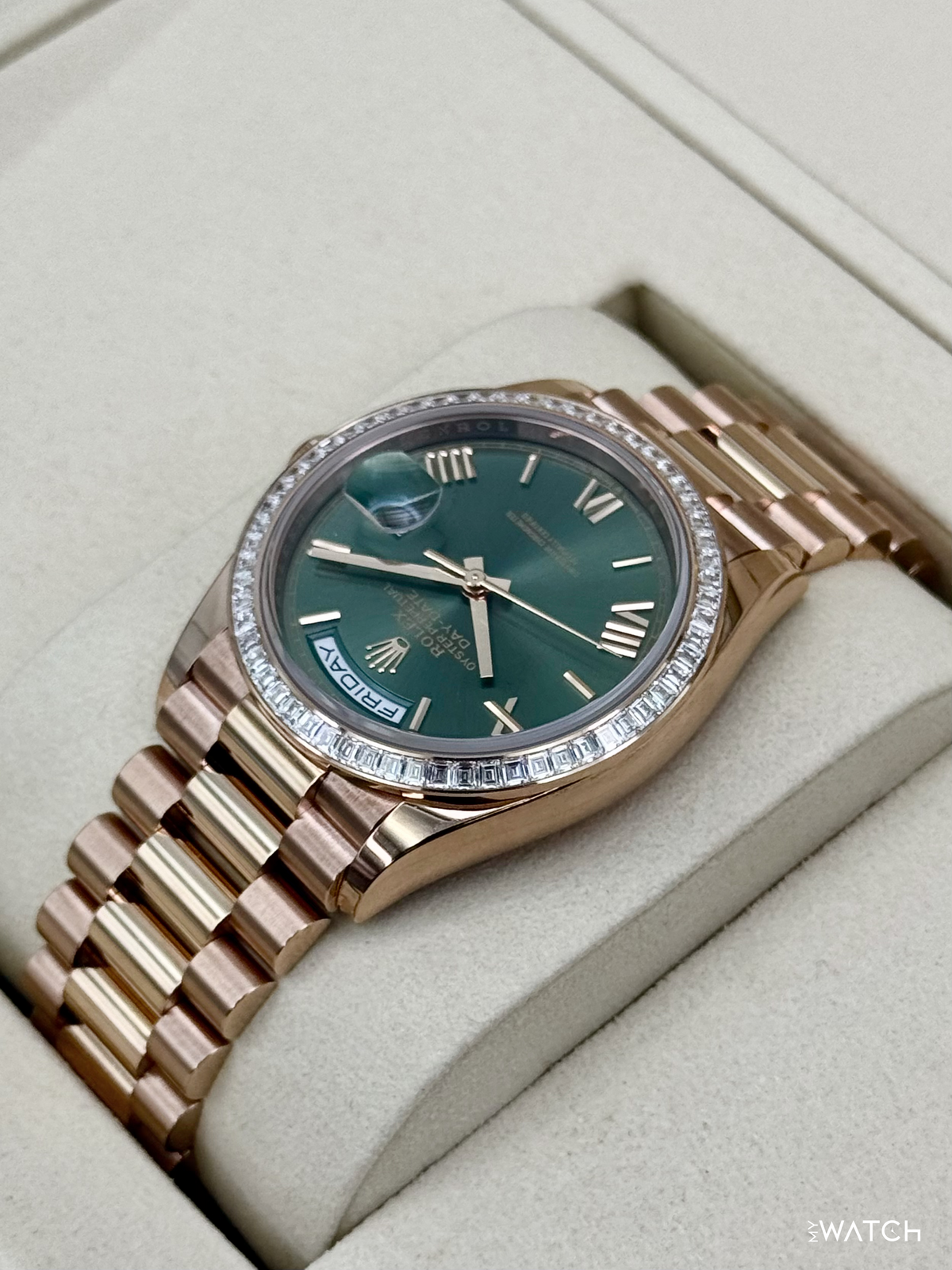 NEW 2026 Rolex Day-Date 36mm 128395TBR Presidential Rose Gold Olive Dial