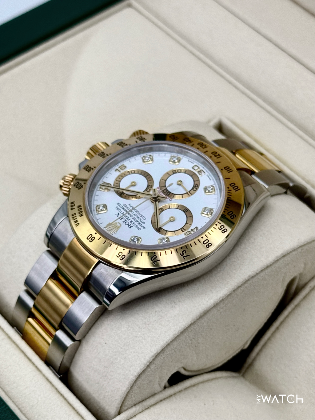 2005 Rolex Daytona 40mm 116523 Two-Tone White Diamond Dial (Collectors Set)
