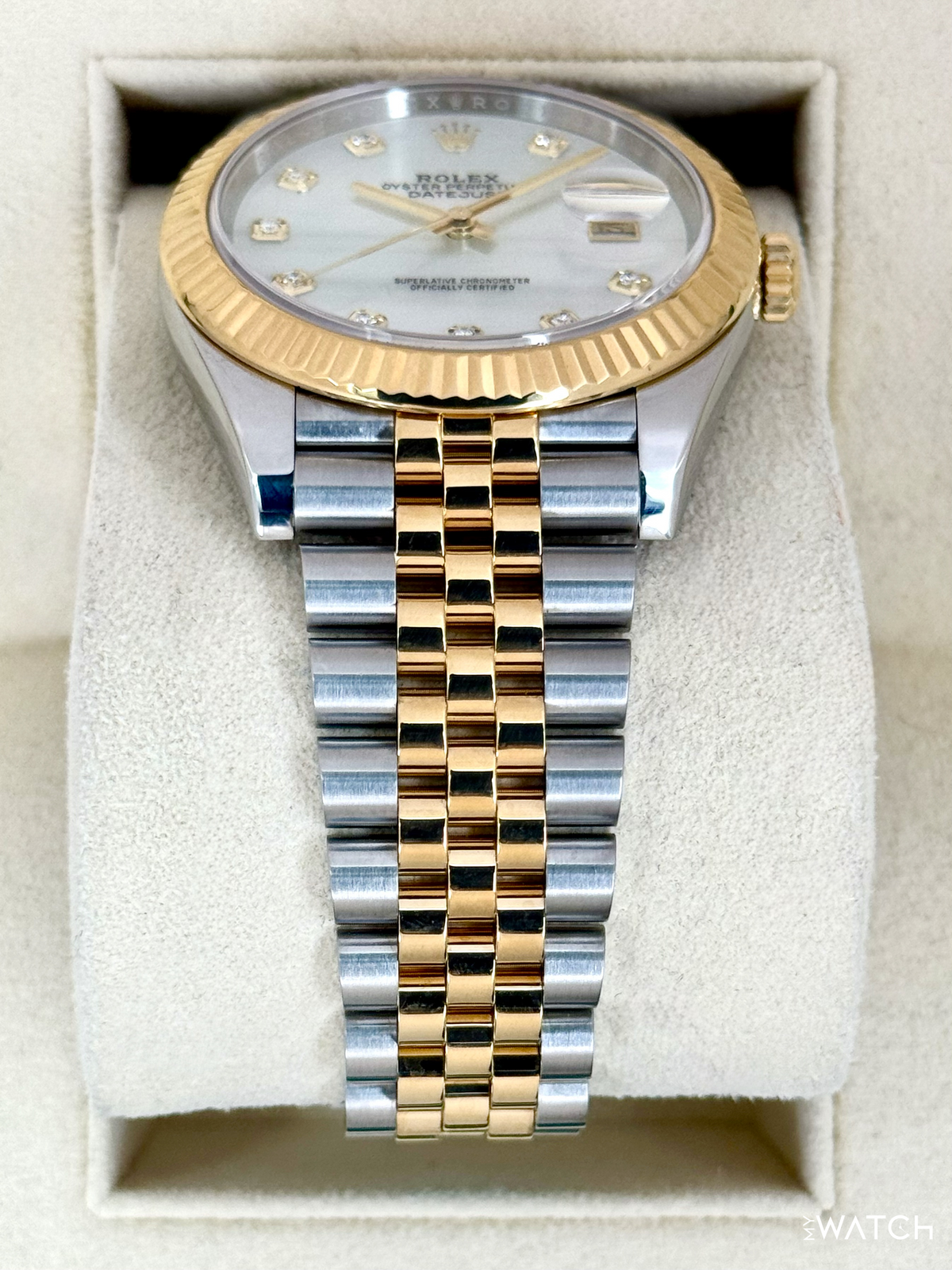 2020 Rolex Datejust 41mm 126333 Two-Tone Jubilee Mother of Pearl Diamond Dial