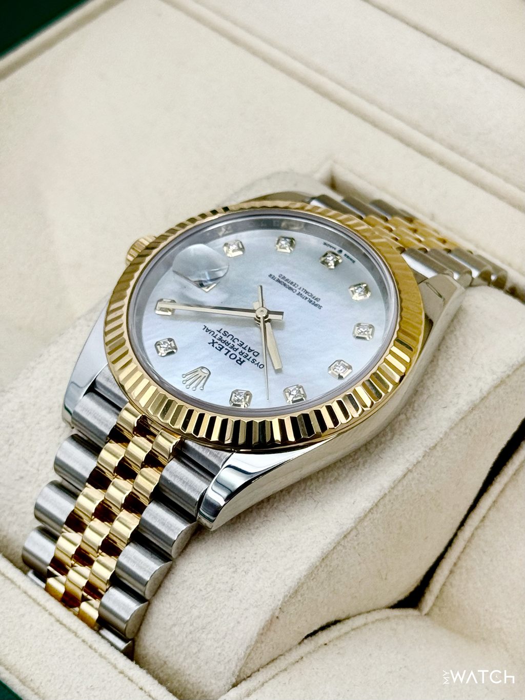 2020 Rolex Datejust 41mm 126333 Two-Tone Jubilee Mother of Pearl Diamond Dial