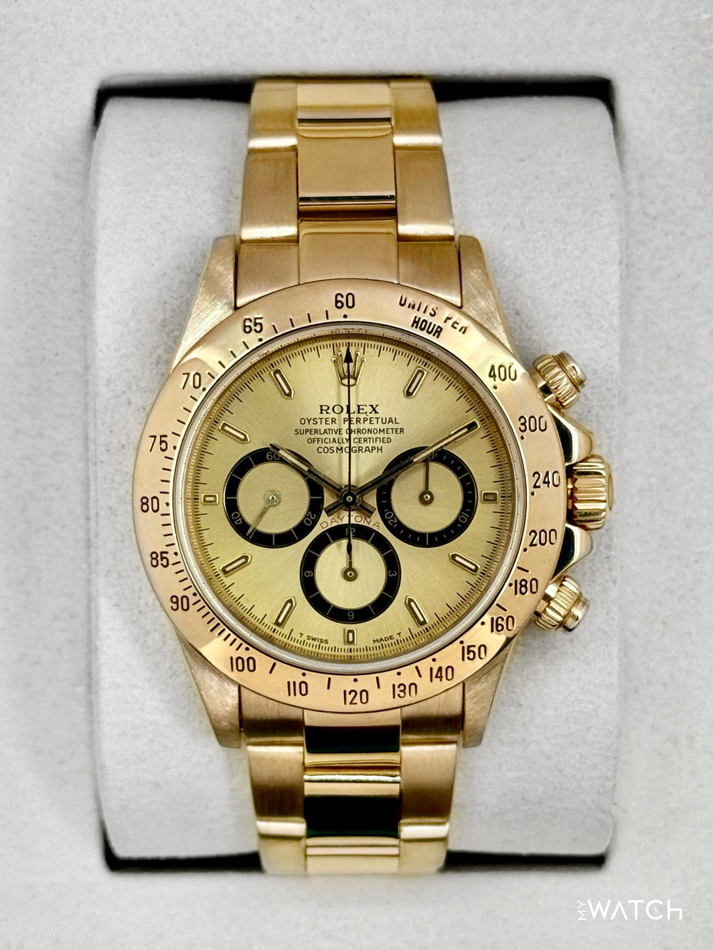 1997 Rolex Daytona 40mm 16528 Yellow Gold Champagne Dial